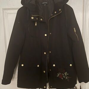 Sandro Marvin Black Thin and light Jacket with Metal Details for women size S